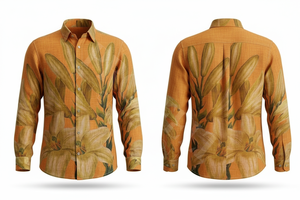 เสื้อเชิ้ตแขนยาวพิมพ์ลายดอกไม้ตามสั่งสำหรับผู้ชายทุกฤดูกาล ทรงทันสมัย สวมใส่สบาย แฟชั่น เสื้อสั่งตัดได้ - Product Image 4