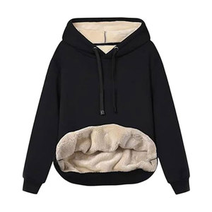 Factory Direct Women Oversized Fleece Hoodie Loose Casual <b>Plain</b> <b>Sweatshirt</b> Wholesale Custom Logo Loose Fit Women Drop Shoulder - Product Image 3