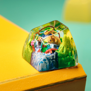 Teclas Artesanales Bosque Místico, Teclas Artesanales Personalizadas, Teclas Anime Lindas, Teclas Verdes, Juego de Teclas, Teclas de Madera - Product Image 3