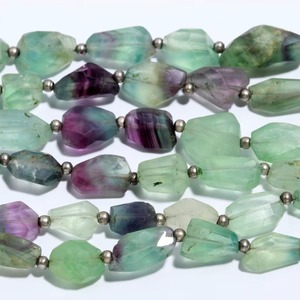 Perles de fluorite naturelle multicolores facettées, perles de pierres précieuses de fluorite de couleurs mélangées pour la fabrication de bijoux, vente en gros, usage en vrac - Product Image 2