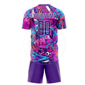 ชุดฟุตบอล OEM เสื้อและกางเกงฟุตบอลสั่งทำพิเศษ ผ้าโพลีเอสเตอร์ ระบายอากาศได้ดี ชุดฝึกซ้อม โรงงานผู้ผลิต - Product Image 3