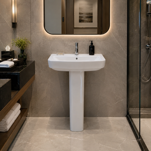 Lavabo sur pied carré moderne Osis Plus, écologique, avec garantie de 5 ans pour les cafés et restaurants - Product Image 3