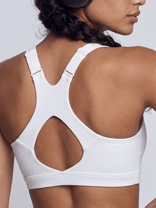 Women Scoop <b>Neck</b> Sports Bra Adjustable Strap Cutout Racerback Removable <b>Padded</b> Activewear Bralette High Impact Workout Crop Top - Product Image 6