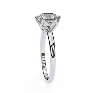 Bague de fiançailles solitaire en or rose 14 carats avec diamant de laboratoire taille ronde - Product Image 3