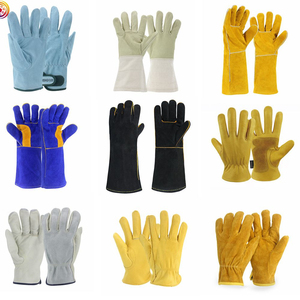 Gants de travail en cuir de vachette de qualité supérieure, durables, avec protection du pouce, adaptés à la conduite de camions, aux travaux d'entrepôt et au jardinage - Product Image 5