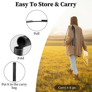 Set di 2 Cavalletti Pieghevoli a Forma di A da 61 Pollici in Lega di Ferro con Borse per il Trasporto, Facili da Trasportare, per Matrimoni ed Esposizioni - Product Image 6