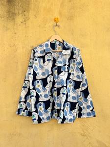 Conjunto de pijama de algodón con estampado animal, conjunto de pijama bohemio con estampado de bloques para mujer, conjunto de pijama de verano, traje de dormir de dos piezas - Product Image 6