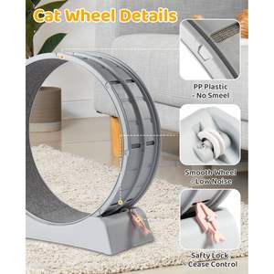 Rueda de ejercicio para correr Manual para perros y gatos pequeños, rodillo de Fitness para mascotas de interior sin batería con estampado de animales silencioso - Product Image 5