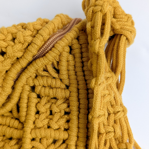 กระเป๋าครึ่งวงกลมถักโครเชต์ทำมือ JNC Macrame พร้อมซิปปิด กระเป๋าโท้ทน้ำหนักเบาสำหรับทุกเพศ เหมาะสำหรับการเดินทางและการช้อปปิ้ง - Product Image 4