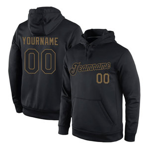 Sudadera con Capucha Deportiva Negra y Dorado Antiguo, Cosida a Medida, de Primera Calidad, Ropa Deportiva Informal, Cómoda y Cálida - Product Image 1