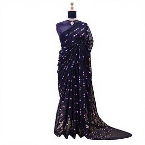 Sari de Tela Georgette Étnica de Lujo Estilo Bollywood Indio, el Más Vendido, de Última Moda, Exclusivo para Fiestas, para Mujer - Product Image 1