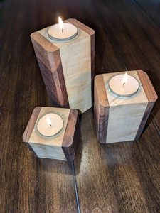 Modern Wooden <b>Tea</b> <b>Light</b> Holder for Wedding and Events - Product Image 3