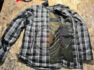 เสื้อแจ็คเก็ตขี่มอเตอร์ไซค์ผ้าฟลานเนลสำหรับทุกเพศ เสื้อป้องกันสำหรับนักขี่มอเตอร์ไซค์ เสื้อคลุมมอเตอร์ไซค์เสริมความแข็งแรง ระบายอากาศได้ดี แขนยาว - Product Image 4