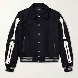 Blouson universitaire brodé personnalisé en toile avec col montant chauffant pour homme – Streetwear respirant de haute qualité pour l'hiver - Product Image 1