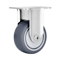 Roulettes industrielles pivotantes en acier inoxydable de 2 pouces (50 mm) avec frein, roulement à billes, pour chariot, personnalisables OEM