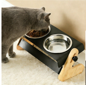 Custom Color Stainless Steel Pet Bowl Set with Protective Base Decorative Cat <b>Feeding</b> Dishes Manufacturer - Product Image 4