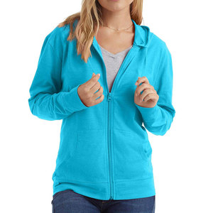 Women's Heavyweight Cotton Fleece Zip-Up Hoodie Long Sleeve French Terry Casual Style Drawstring Hooded Zip-Up Hoodie - Product Image 1