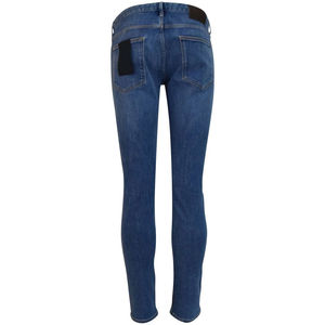 Jeans de Mezclilla para Hombre, Corte Slim Fit, Pierna Recta, Lavado Medio, Pantalones Casuales con Parche Trasero - Product Image 3