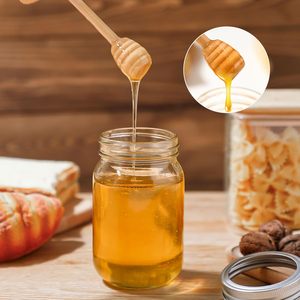 Cucharas de madera para miel, palitos de madera para tarros Mason de boca regular, cucharas de madera y tapas para boca regular - Product Image 3