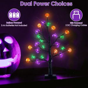 2-Pack 1.97FT Indoor Halloween <b>Tree</b> <b>Lights</b> Black Lighted <b>Trees</b> with Adjustable Timer Halloween Indoor Decorations and Twigs - Product Image 4