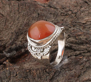 925 Sterling <b>Silver</b> Bezel Setting Red Onyx Handmade Classic <b>Boho</b> Dainty Solitaire <b>Ring</b> Certified Women's Wedding - Product Image 3