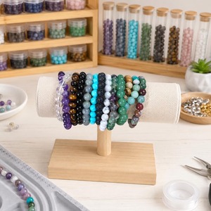 Pulseras Bohemias con Cuentas de Ágata para Mujer, Joyería Elástica, Regalo, Pieza de Moda - Product Image 4
