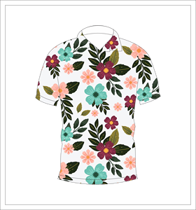 เสื้อโปโลผู้ชายสีขาวพิมพ์ลายดอกไม้หลากสีแขนสั้นลำลองแฟชั่นฤดูร้อนเสื้อโปโลกอล์ฟ - Product Image 1