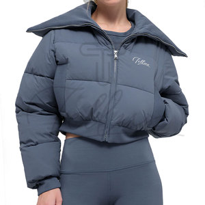New Style Knitted Cropped Puffer Jackets Winter Women Short Plus Size Waterproof Windproof Breathable Coat - Product Image 1