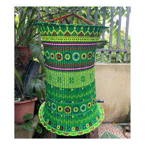 Elegant Vietnamese Brocade Hanging <b>Lantern</b> Handmade Decorative Fabric Lamp Shade for Modern Home Interior Bohemian Decoration - Product Image 4