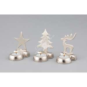 Portavelas Metálico Artesanal con Diseño de Reno y Estrella Brillante para Árbol de Navidad, Decoración de Pascua y Navidad, Adorno de Mesa de Diseño Moderno - Product Image 1