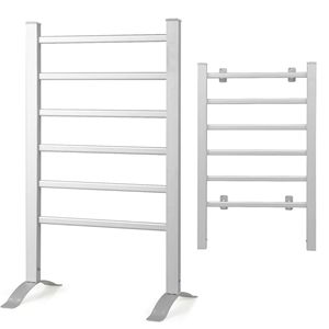Scaldasalviette Elettrico da Parete per Bagno con 6 Barre in Acciaio Inossidabile, Riscaldatore e Asciugatore - Product Image 1