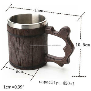 Nouvelle tasse à bière en bois gravée avec intérieur en acier inoxydable pour les amateurs de bière - Product Image 5