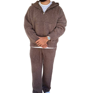 Sudadera con capucha de mohair para hombre, diseño personalizado, venta al por mayor, suéter de invierno con cremallera, unisex, de lana, tejido, extragrande - Product Image 6