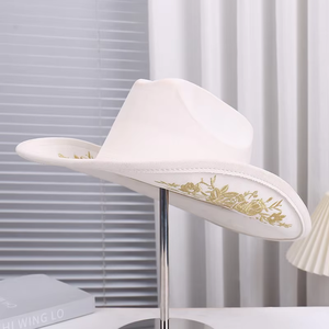 Sombreros de Vaquero de Ala Ancha para Hombre y Mujer, Sombrero de Vaquero y Vaquera de Gamuza, Sombrero Panamá de Fieltro - Product Image 3