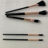 Set Kuas Vegan Duster dengan aplikator, bulu sintetis bebas kekejaman, kuas pelindung yang lembut