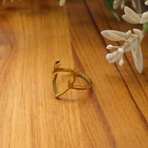 Bague en forme de bois de cerf, Bague à bande ouverte, Bague d'inspiration naturelle, Bijou bohème tendance - Product Image 3