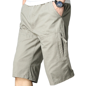 Shorts Homme en Toile Tissée Décontractés Brodés Unis Athlétiques Multi-Poches Logo Avant Taille Élastique Respirants Performance - Product Image 2
