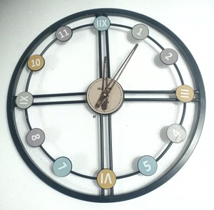 Modern Iron Round <b>Digital</b> Mechanical Waterproof Easy-to-Read Single Face Antique Style Hanging Wall <b>Clock</b> for Living Room Decor - Product Image 3