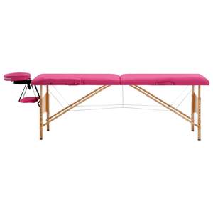 Table de massage pliable en bois rose à 2 zones, qualité supérieure pour la relaxation et le confort - Product Image 2