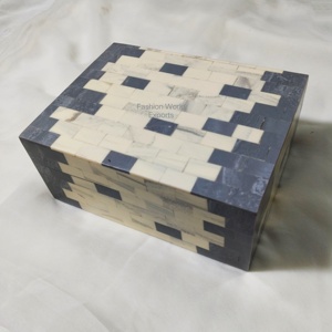 Pièces d'incrustation d'os MDF en bois incrusté de bleu pour la décoration de table Boîtes à bijoux faites à la main avec fabrication et fournisseur indiens - Product Image 2