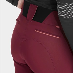 Pantalon d'équitation taille haute pour femme, coupe ajustée, couleur unie rouge, en textile, avec fermeture à boucle - Product Image 5