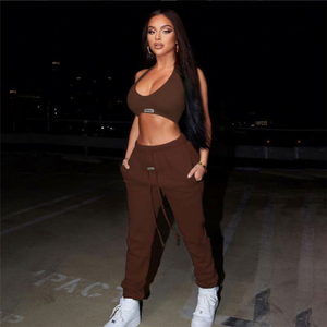 Ensemble décontracté sans manches pour femme : haut, legging taille haute respirant en Spandex/Polyester et soutien-gorge, idéal pour le fitness et le yoga - Product Image 2