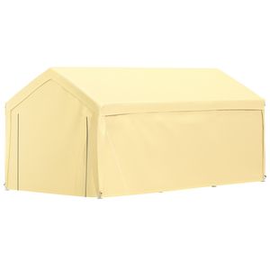 10 X 20ft Jaune Carport Auvent 8 Pieds Abri de Voiture Tente avec Parois Latérales - Product Image 1
