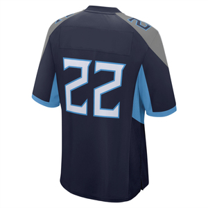 Maillot de football en polyester tricoté 100% pour homme, imprimé bleu, vêtements de sport d'équipe, respirant, manches courtes, col en V - Product Image 2