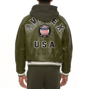 Chaqueta Bomber de Cuero Clásica Avirex Personalizada de Primera Calidad, Chaqueta de Invierno para Hombre, Impermeable, Disponible en Todos los Colores - Product Image 4
