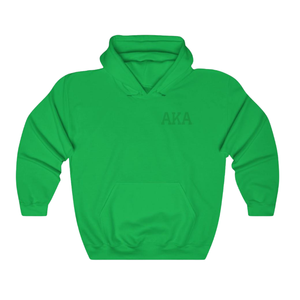 Sweat-shirt à capuche AKA Crest World Famous, vert Kelly, broderie ton sur ton, pull, vêtements grecs - Product Image 1