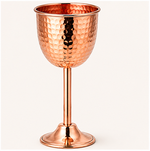 Handmade 100% Pure Hammered Copper <b>Wine</b> <b>Goblet</b> with Brass Stem Luxury Barware Cocktail Glass For Home And Hotel Use Low Price - Product Image 5