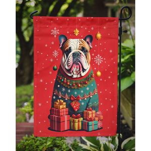 Bandera de jardín de Navidad de vacaciones de Bulldog inglés Multicolor, bandera decorativa de buzón para ilustraciones de Patio, Banner de patio para camas de flores - Product Image 3