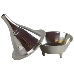 ที่จุดธูปสีเงินเงาใหม่พร้อมที่วางธูปดีไซน์โลหะทองเหลืองและขัดเงา - Product Image 1