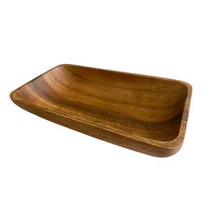 Plateau en bois d'acacia et de manguier personnalisé en gros pour servir des collations, idéal pour les hôtels et les restaurants – Fournisseur de plateaux de service pour aliments - Product Image 1